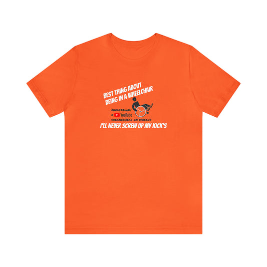 Straight Kicks: Embracing Wheelchair Perks in Style ! Unisex Short Sleeve Tee