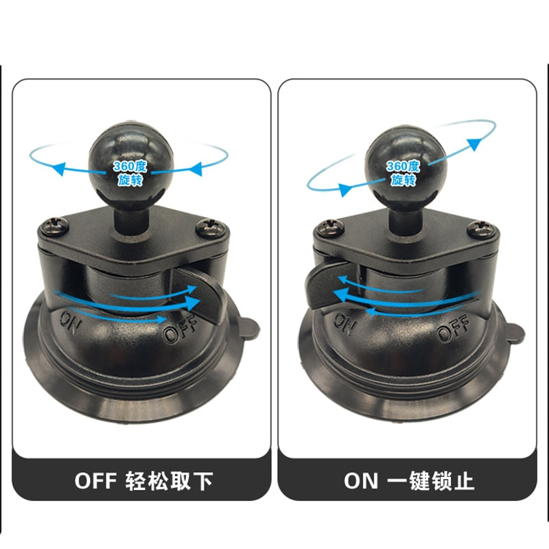 QwadConnect Suction Cup Mount Kit with 1" Double Ball Arm and Universal Camera/Tripod Mount