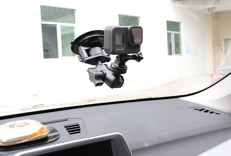 QwadConnect Suction Cup Mount Kit with 1" Double Ball Arm and Universal Camera/Tripod Mount