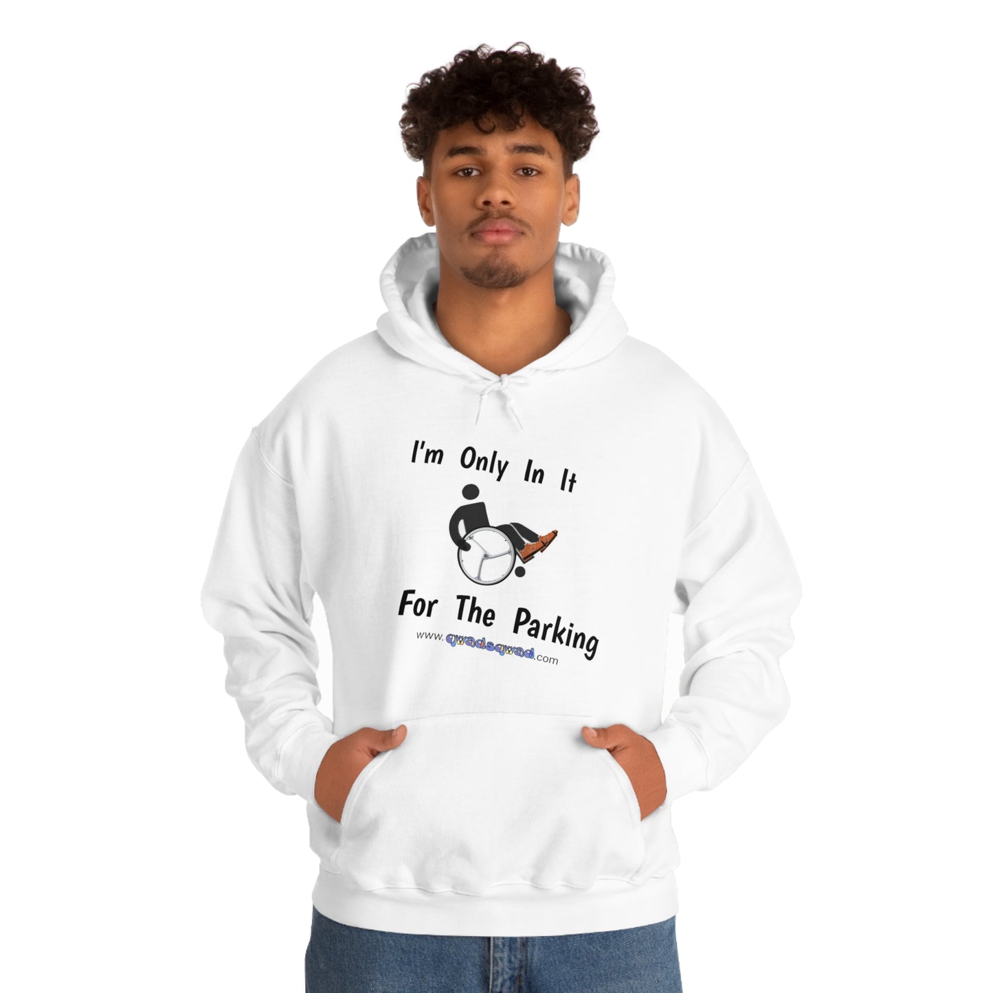 Inclusive Humor, Exclusive Parking: 'Only in it for the Parking' Unisex Hooded Sweatshirt