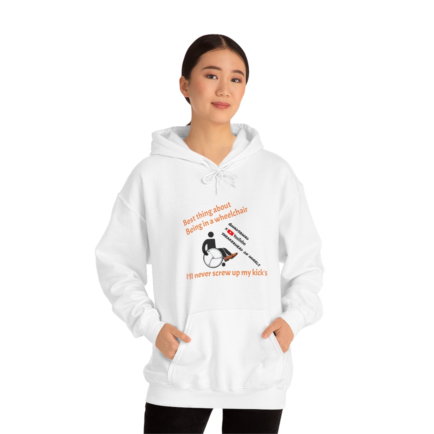 Straight Kicks: Embracing Wheelchair Perks in Style ! Unisex Hooded Sweatshirt