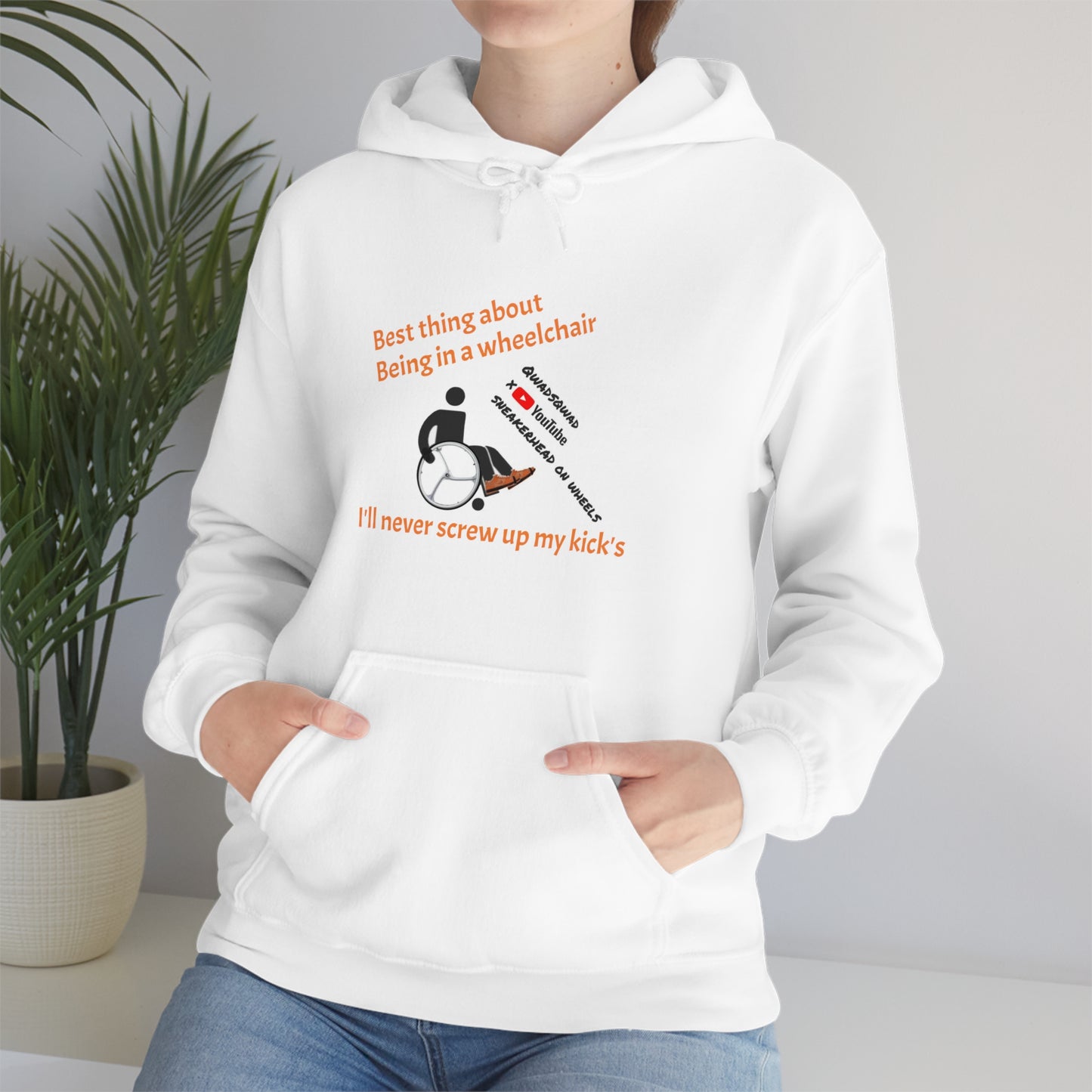 Straight Kicks: Embracing Wheelchair Perks in Style ! Unisex Hooded Sweatshirt