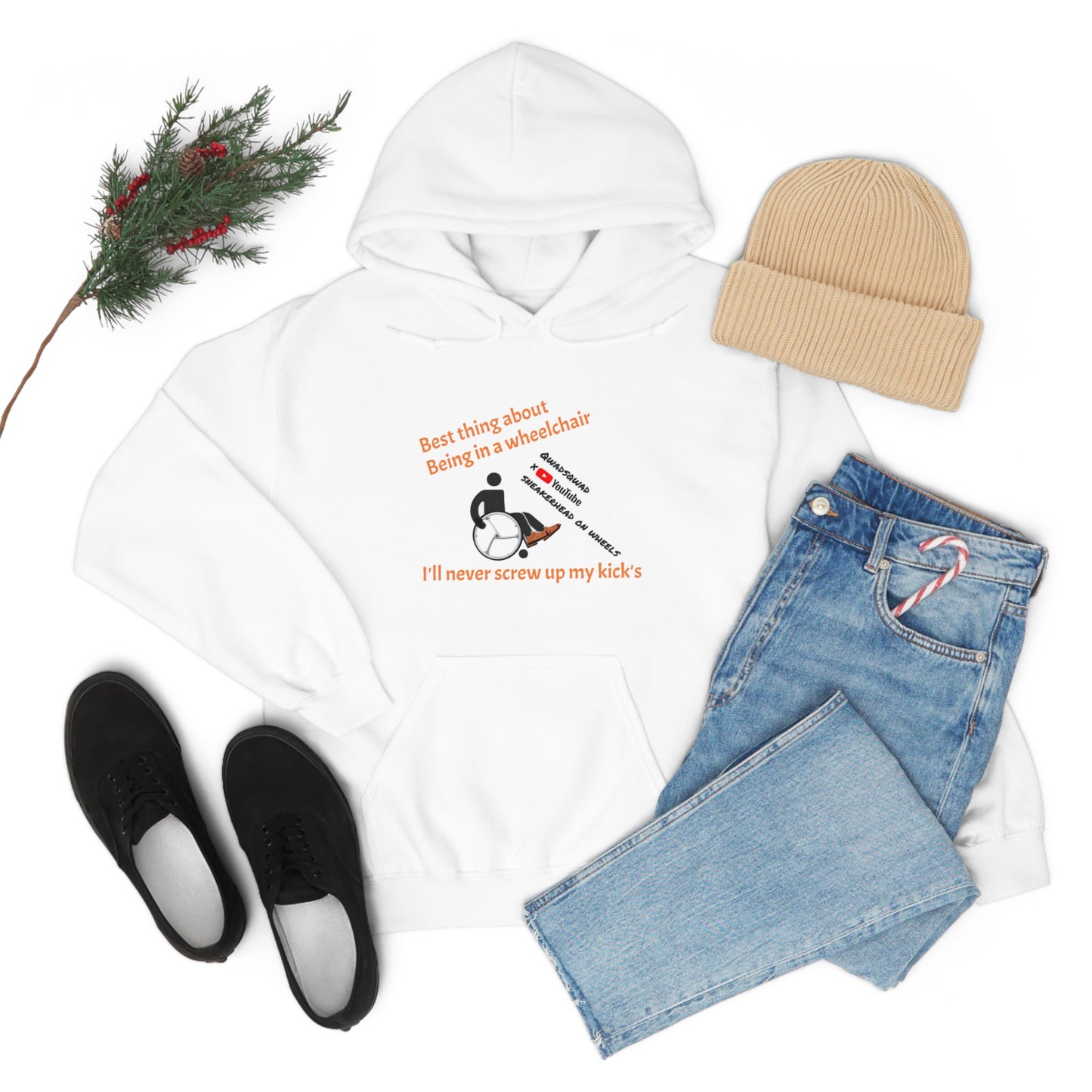 Straight Kicks: Embracing Wheelchair Perks in Style ! Unisex Hooded Sweatshirt