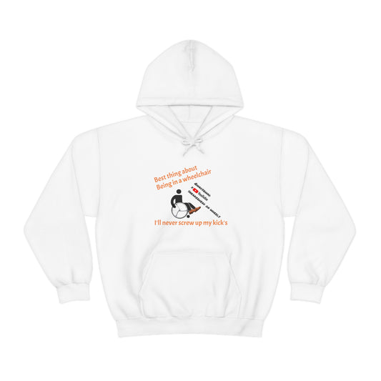 Straight Kicks: Embracing Wheelchair Perks in Style ! Unisex Hooded Sweatshirt