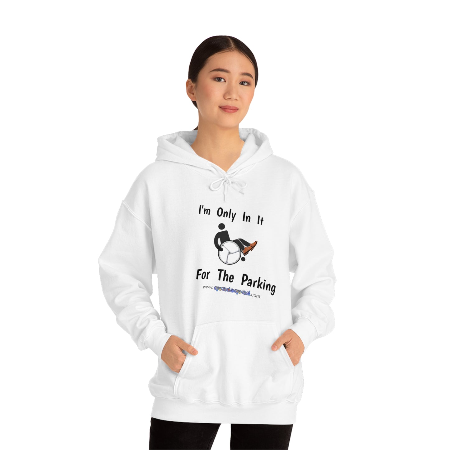 Inclusive Humor, Exclusive Parking: 'Only in it for the Parking' Unisex Hooded Sweatshirt