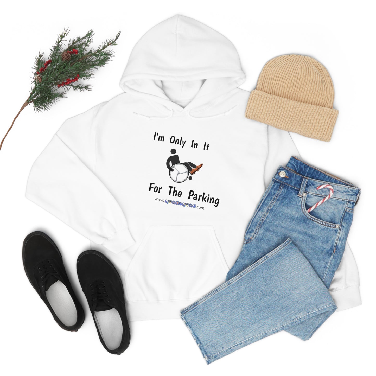 Inclusive Humor, Exclusive Parking: 'Only in it for the Parking' Unisex Hooded Sweatshirt