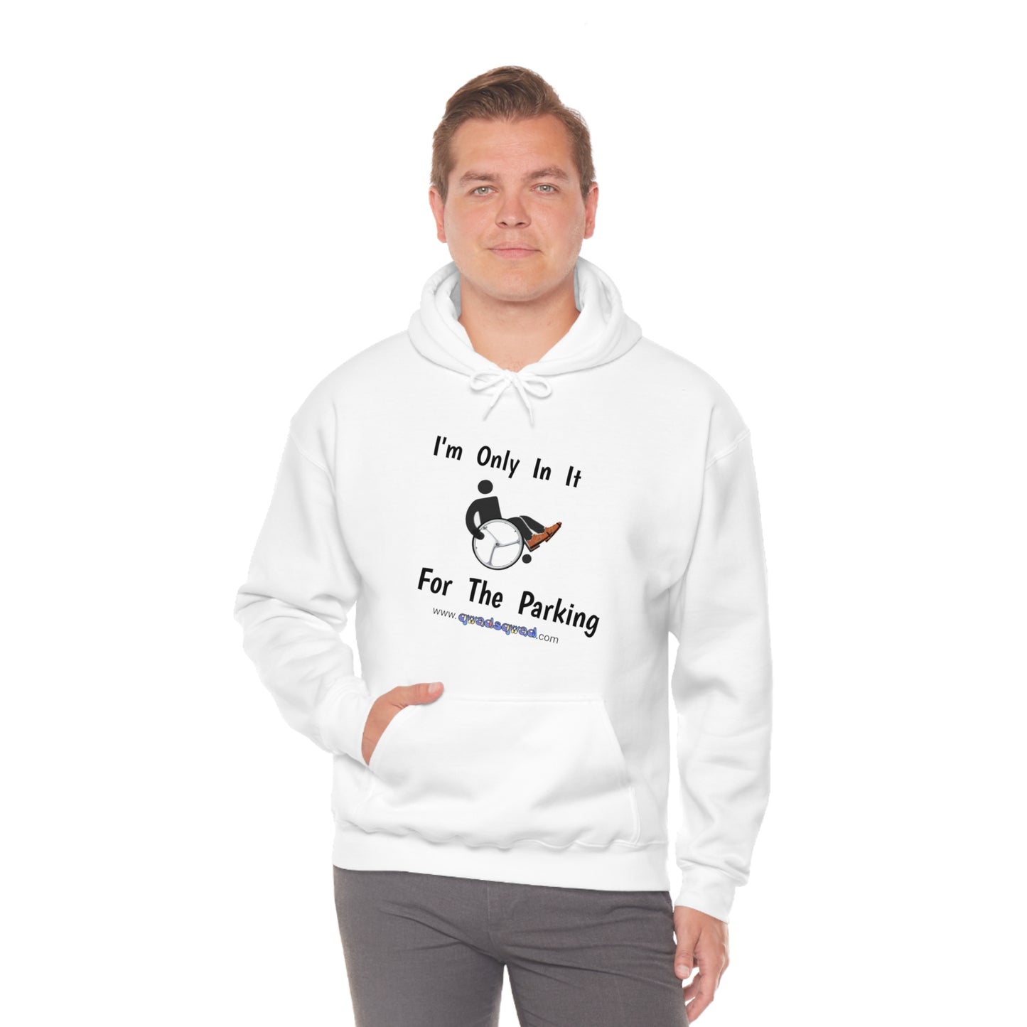 Inclusive Humor, Exclusive Parking: 'Only in it for the Parking' Unisex Hooded Sweatshirt