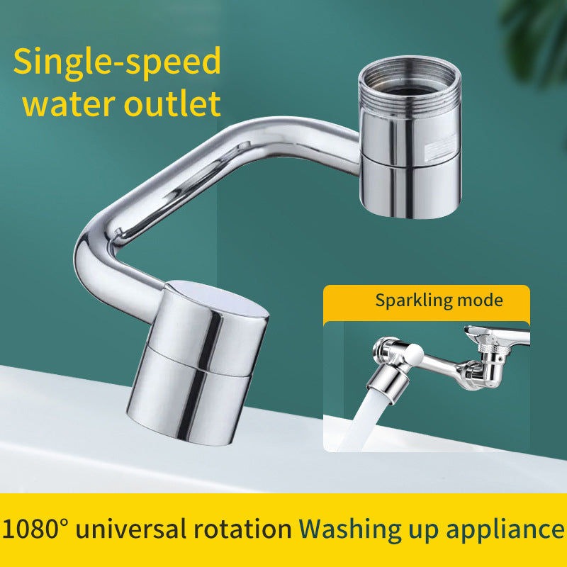 FlexyFlow Universal Faucet Extension with 180-Degree Rotation and Dual Spray Modes