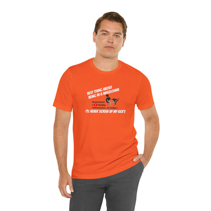 Straight Kicks: Embracing Wheelchair Perks in Style ! Unisex Short Sleeve Tee