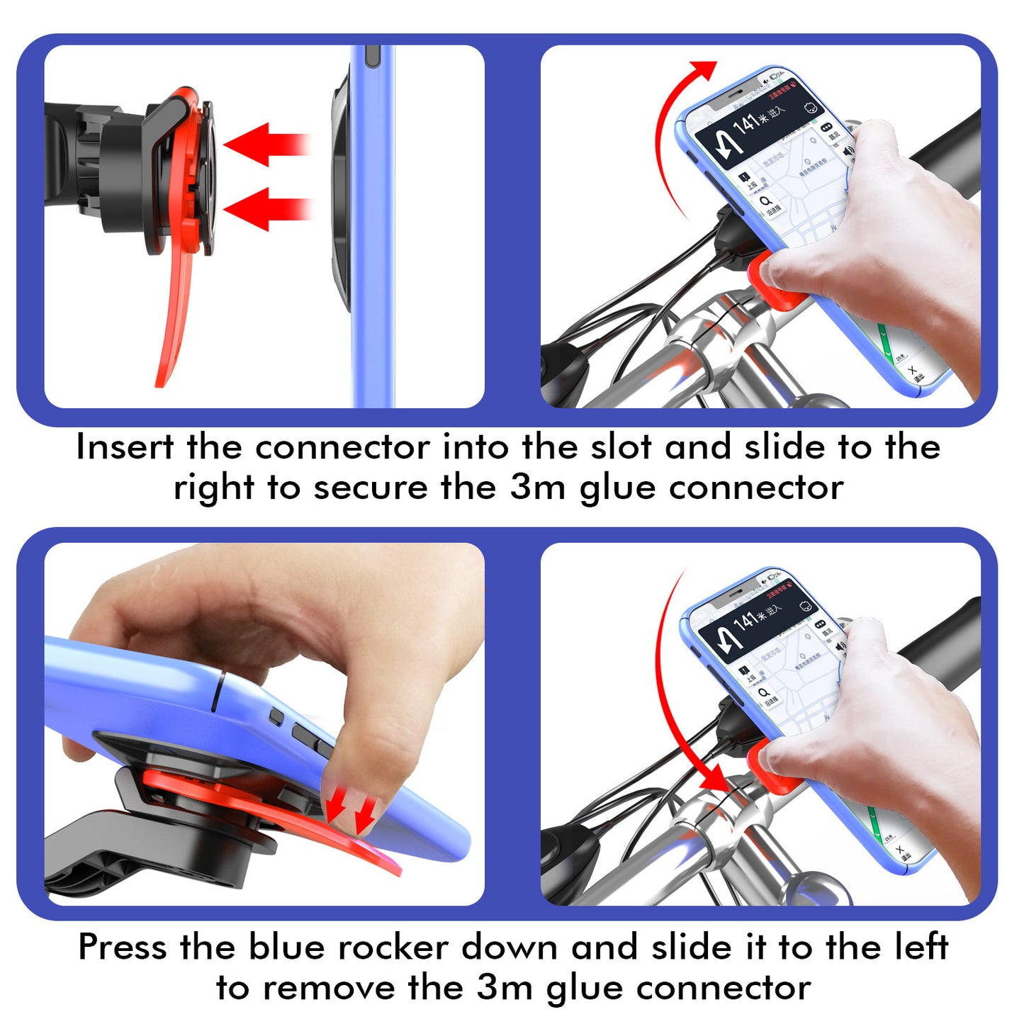 QwadConnect Handlebar Mount. The most secure phone mount!