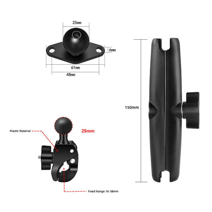 QwadClaw Double Socket Arm Mounting system KIT with Post Clamp and extra Base Adapter's (square circle or diamond)