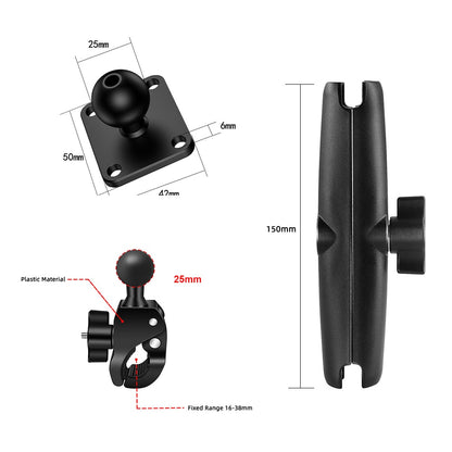 QwadClaw Double Socket Arm Mounting system KIT with Post Clamp and extra Base Adapter's (square circle or diamond)