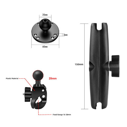 QwadClaw Double Socket Arm Mounting system KIT with Post Clamp and extra Base Adapter's (square circle or diamond)