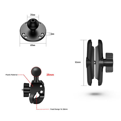 QwadClaw Double Socket Arm Mounting system KIT with Post Clamp and extra Base Adapter's (square circle or diamond)