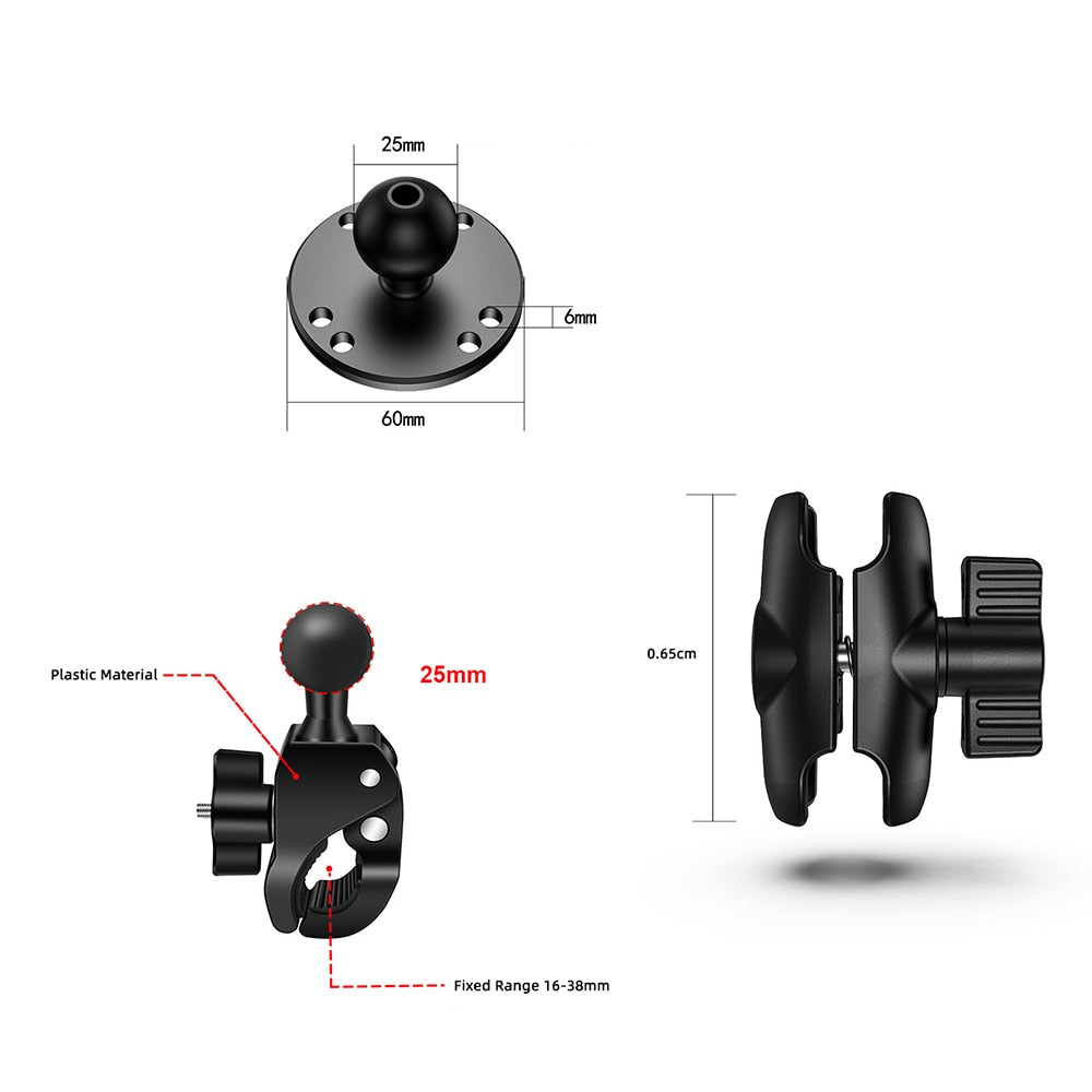 QwadClaw Double Socket Arm Mounting system KIT with Post Clamp and extra Base Adapter's (square circle or diamond)