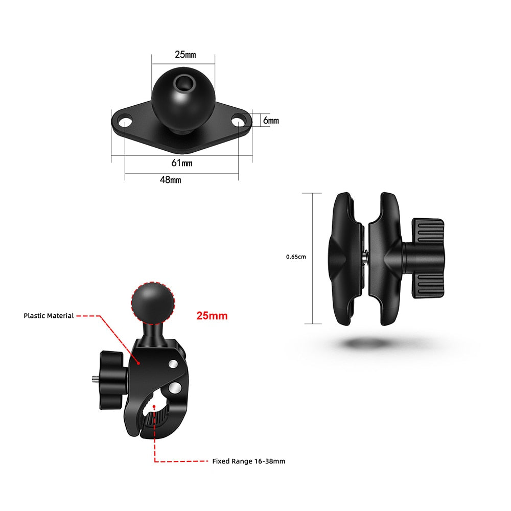 QwadClaw Double Socket Arm Mounting system KIT with Post Clamp and extra Base Adapter's (square circle or diamond)