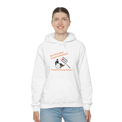 Straight Kicks: Embracing Wheelchair Perks in Style ! Unisex Hooded Sweatshirt