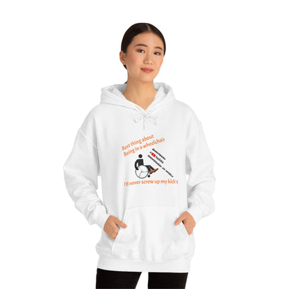 Straight Kicks: Embracing Wheelchair Perks in Style ! Unisex Hooded Sweatshirt