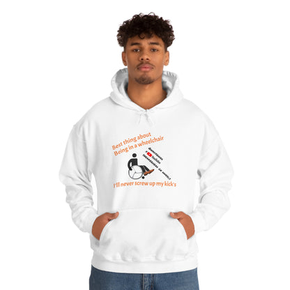 Straight Kicks: Embracing Wheelchair Perks in Style ! Unisex Hooded Sweatshirt
