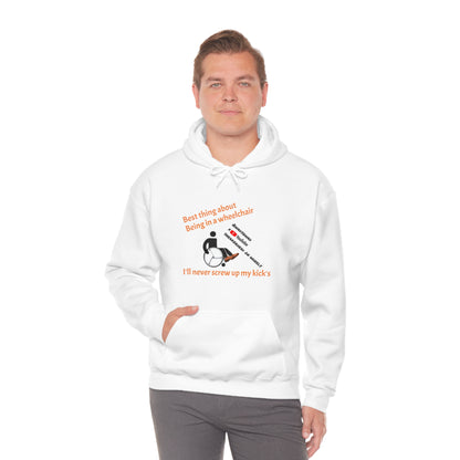 Straight Kicks: Embracing Wheelchair Perks in Style ! Unisex Hooded Sweatshirt